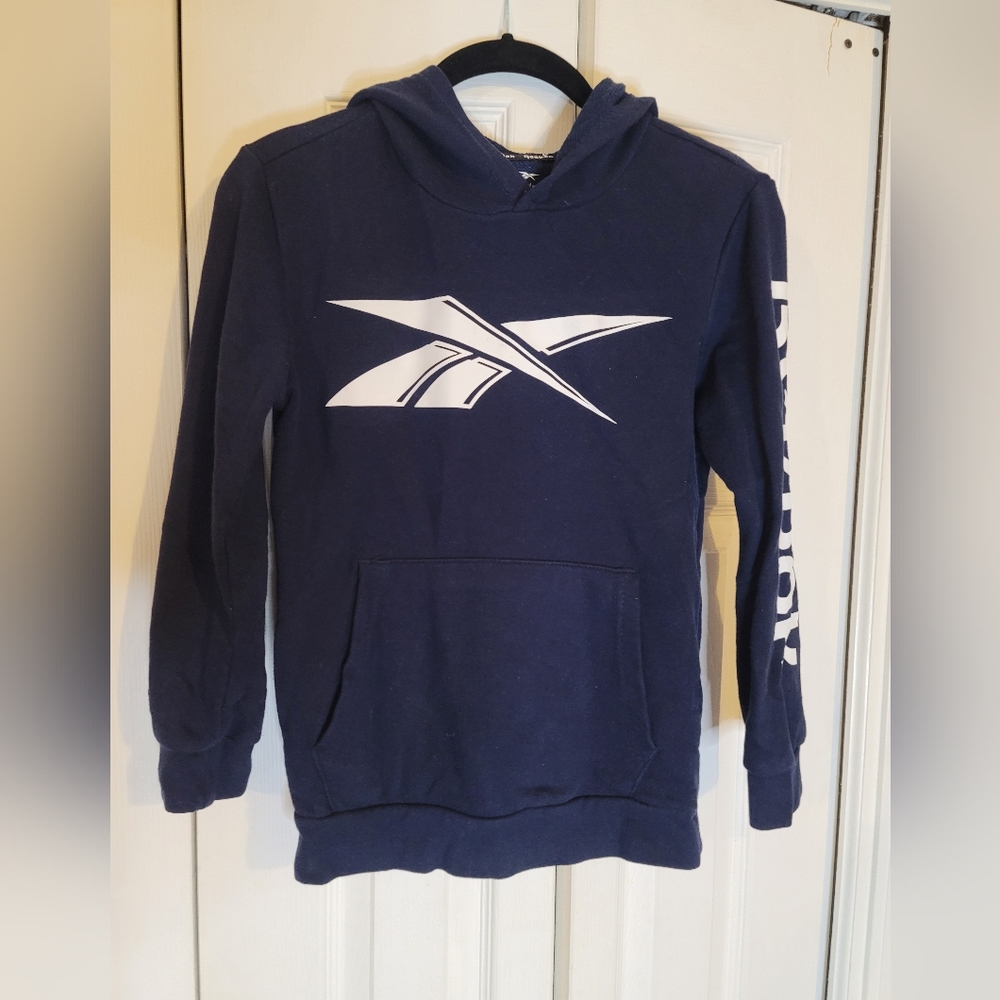 Reebok dark blue hoodie hooded sweatshirt kids boys girls size small or 8